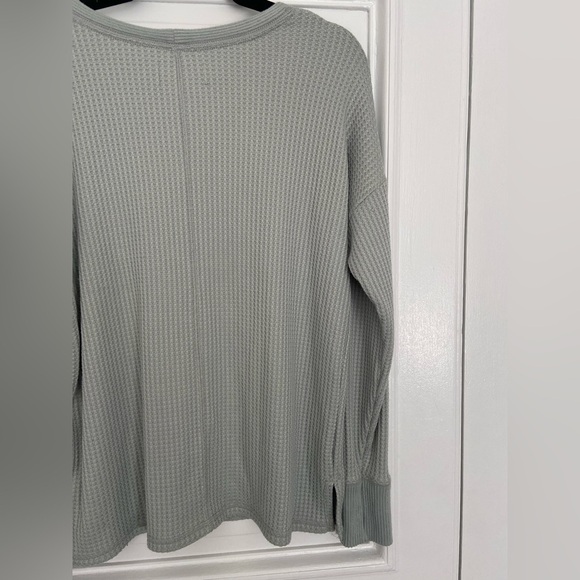 Abercrombie & Fitch Waffle Knit Soft A&F Cozy Button Up Cardigan Blue Gray Comfy - Picture 8 of 11